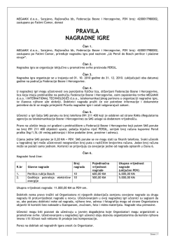 PRAVILA NAGRADNE IGRE