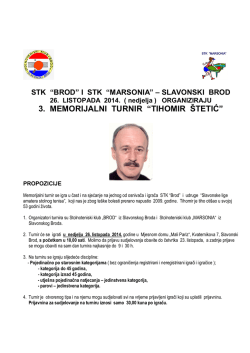 3. MEMORIJALNI TURNIR &ldquo;TIHOMIR &Scaron;TETIĆ&rdquo;