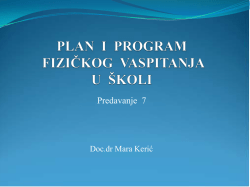 PLAN I PROGRAM FIZI?KOG VASPITANJA U ?KOLI