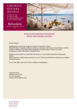 PONUDA SVADBENIH SVEČANOSTI HOTEL BELVEDERE OPATIJA