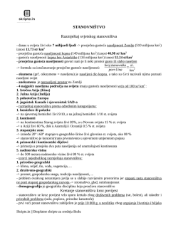 STANOVNI&Scaron;TVO Razmje&scaron;taj svjetskog stanovni&scaron;tva