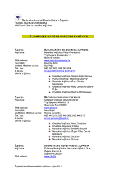 Popis županijskih matičnih narodnih knjižnica za web