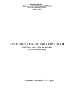 anatomija i fiziologija čovjeka ii - Mje&scaron;ovita srednja &scaron;kola Gračanica