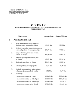 Cjenik - "Veliki Grđevac" doo