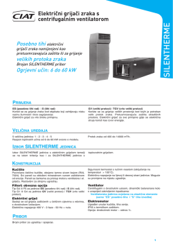 Silentherme električni &ndash; Tehnički katalog
