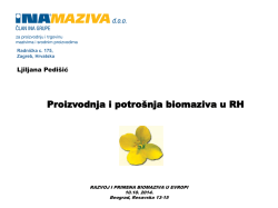 Proizvodnja i potro&scaron;nja biomaziva u RH