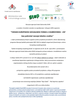 "TJEDAN EUROPSKOG SOCIJALNOG FONDA U