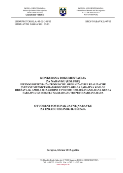 Konkursna dokumentacija za izradu Idejnog