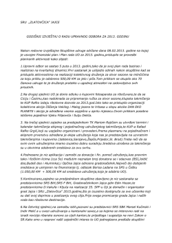 Godi&scaron;nji izvje&scaron;taj o radu UO za 2013 godinu.