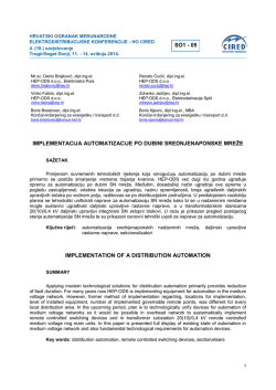 Implementacija automatizacije po dubini srednjenaponske mreže