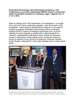 Predsednik Slovenskega nepremičninskega združenja g