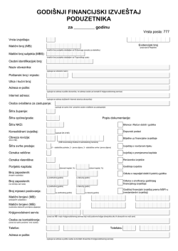 GODISNJI FINANCIJSKI IZVJESTAJ PODUZETNIKA