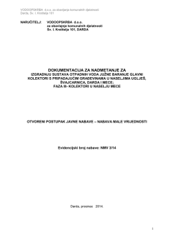 DOKUMENTACIJA ZA NADMETANJE ZA
