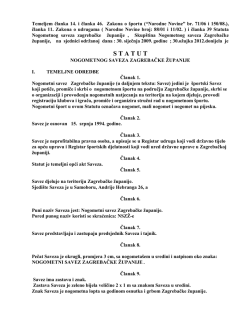 STATUT NOGOMETNOG SAVEZA ZAGREBAČKE
