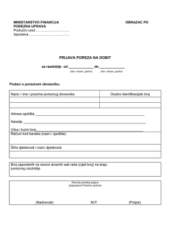 PRIJAVA POREZA NA DOBIT