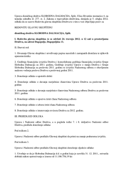 Poziv za glavnu skup&scaron;tinu - Materijali za glavnu skup&scaron;tinu 2013