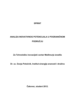 SPRINT ANALIZA INOVATIVNOG POTENCIJALA U
