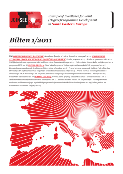 Bilten 1/2011 - at Joint Degree