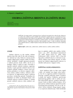 OSOBNA ZA&Scaron;TITNA SREDSTVA ZA ZA&Scaron;TITU RUKU