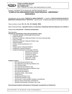 10.04.2014 NAPREDNI TEČAJ MANUALNE LIMFENE