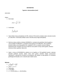 MATEMATIKA Trgovina i računovodstvo (stari) Zadaci: 1. Derivirajte