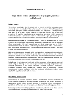 Osnovni dokument br. 1 Uloga interne revizije u