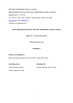 Propozicije 2014 - Međunarodni festival hrvatske tambura&scaron;ke glazbe