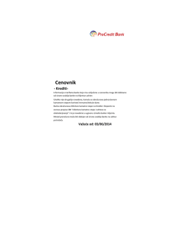 Cenovnik - ProCredit Bank