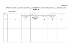 Tabele evidencija - Udruženje za&scaron;tite na radu