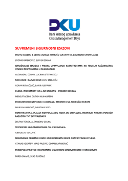 SUVREMENI SIGURNOSNI IZAZOVI