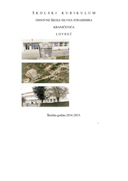 Školski kurikulum - Osnovna škola Silvija Strahimira Kranjčevića