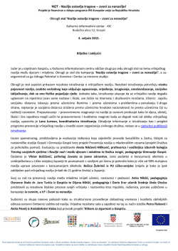 NOT - Nasilje ostavlja tragove &ndash; zvoni za nenasilje! - CMS