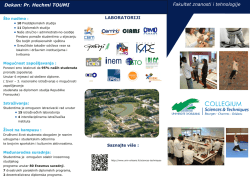 Fakultet znanosti i tehnologije Dekan: Pr. Hechmi TOUMI