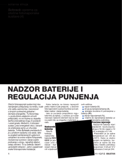 NADZOR BATERIJE I REGULACIJA PUNJENJA
