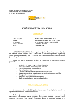 Financijski izvje&scaron;taj 2009