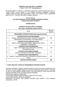 Natjecaj upis strucni studiji - Tehničko veleučili&scaron;te u Zagrebu