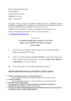 oglas upisi 201213 - Dječji vrtić Grigor Vitez
