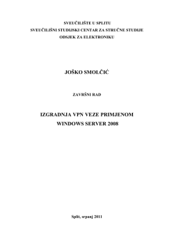 izgradnja vpn veze primjenom windows server 2008.