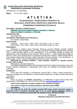 atletika - Savez &scaron;kolskih sportskih dru&scaron;tava Primorsko