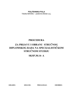 procedura za prijavu i obranu stručnog