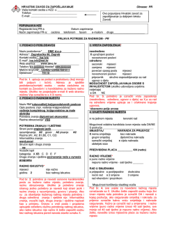 HRVATSKI ZAVOD ZA ZAPO&Scaron;LJAVANJE Obrazac PR Va&scaron;a kontakt