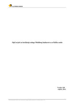 Opći uvjeti za kori&scaron;tenje usluge Mobilnog bankarstva za fizičke osobe