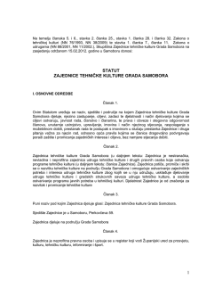 1 STATUT ZAJEDNICE TEHNIČKE KULTURE GRADA