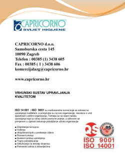 CAPRICORNO d.o.o. Samoborska cesta 145 10090