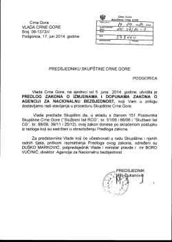 Crna Gora VLADA CRNE GORE Broj: 08