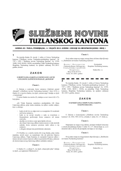 Službene novine Tuzlanskog kantona broj 1