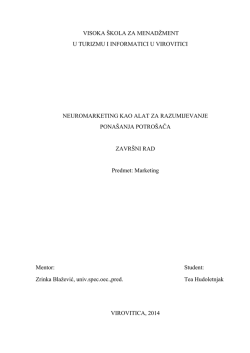 neuromarketing kao alat za razumijevanje ponašanja potrošača