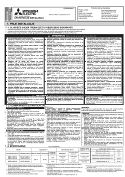 Upute za instalaciju: MSZ-HJ