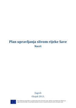 Plan upravljanja slivom rijeke Save - International Sava River Basin
