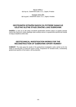 geotehnički istražni radovi za potrebe sanacije uzletno